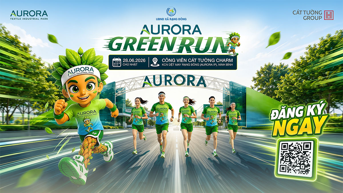Aurora Green Run 2026: Giải chạy cộng đồng đầu tiên TẠI KCN Dệt may Rạng Đông chính thức khởi động