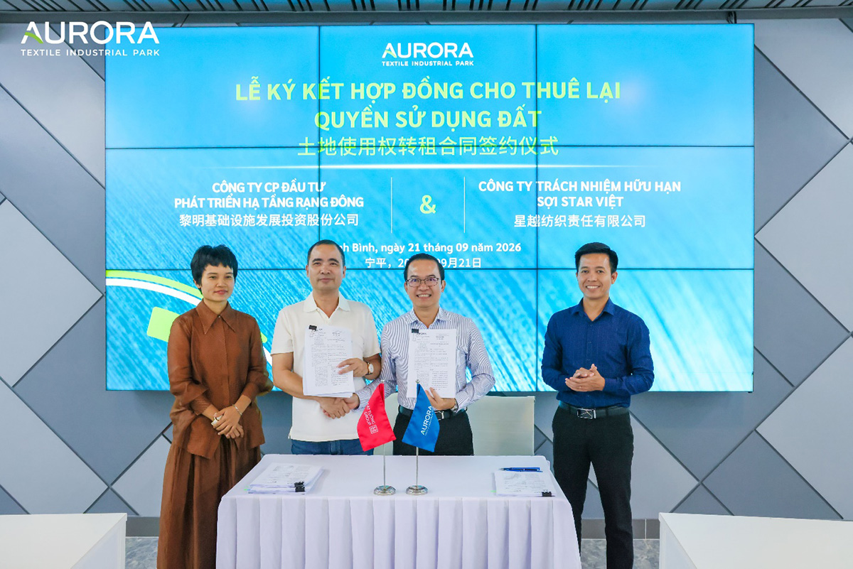 Aurora IP đón thêm nhà đầu tư FDI ngành sợi, mở rộng dư địa thu hút đầu tư đa ngành